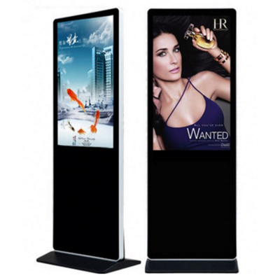 Εσωτερικό πολυ πάτωμα περίπτερων διαφήμισης αφής LCD UHD που στέκεται το ψηφιακό σύστημα σηματοδότησης