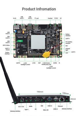 RK3288 Quad-core Cortex-A17 1.8G CPU πολυμέσων με δίκτυο RJ45 10/100M Ethernet